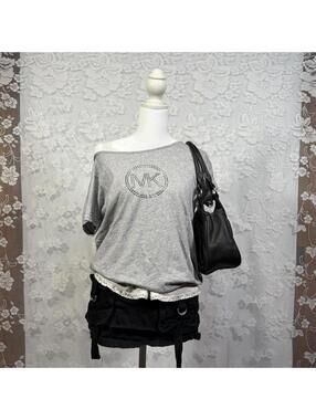 Vintage MICHAEL KORS Studded Logo Tee Gray